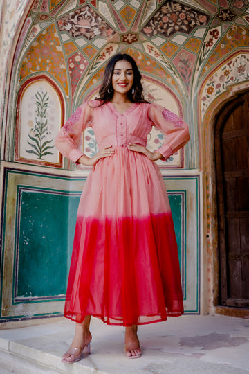 Roseate Peach Ombre Dress